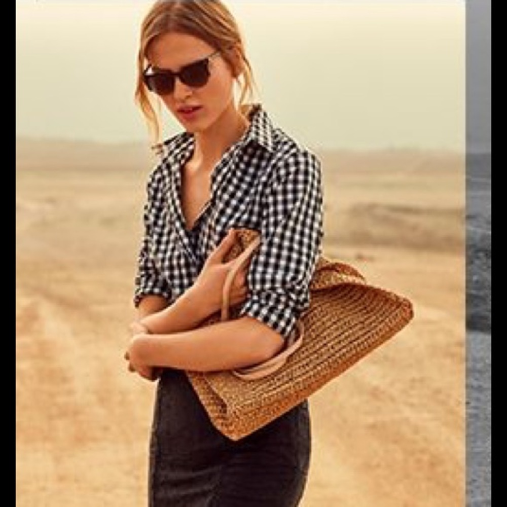 Banana Republic Riley Black & White Gingham Shirt